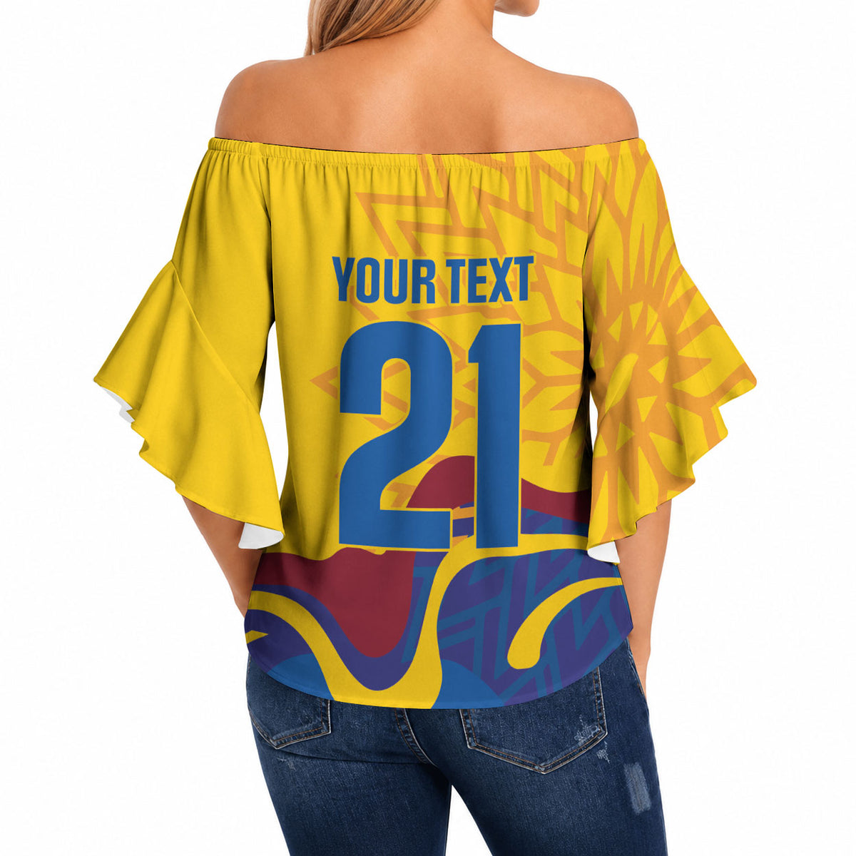 World Cricket Custom Sri Lanka Off Shoulder Wrap Waist Top Lion with Sword Api Dinamu!