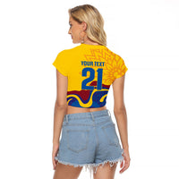 World Cricket Custom Sri Lanka Raglan Cropped T Shirt Lion with Sword Api Dinamu!