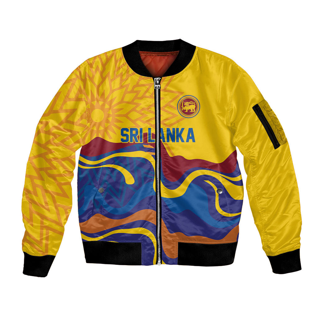 World Cricket Custom Sri Lanka Sleeve Zip Bomber Jacket Lion with Sword Api Dinamu!