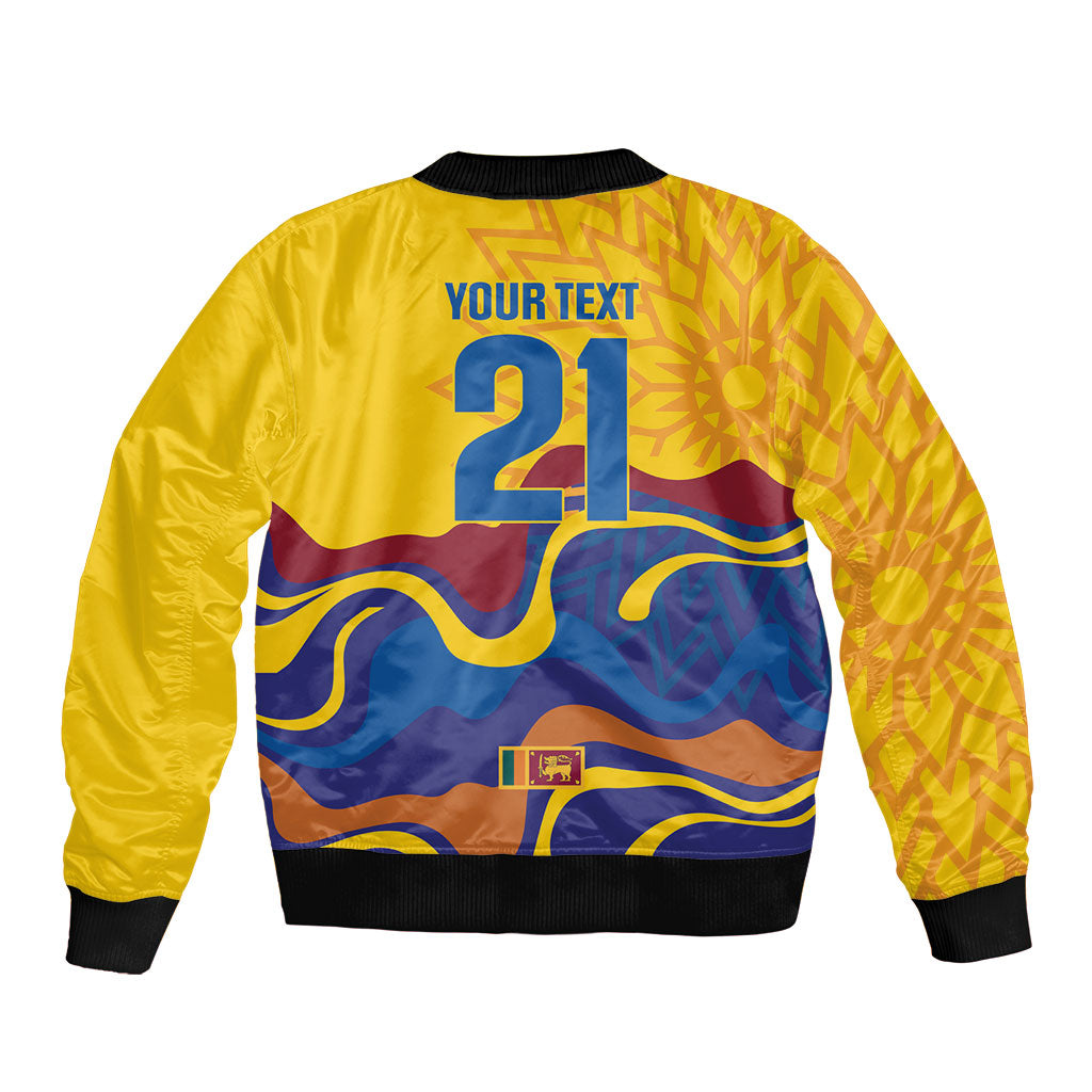 World Cricket Custom Sri Lanka Sleeve Zip Bomber Jacket Lion with Sword Api Dinamu!