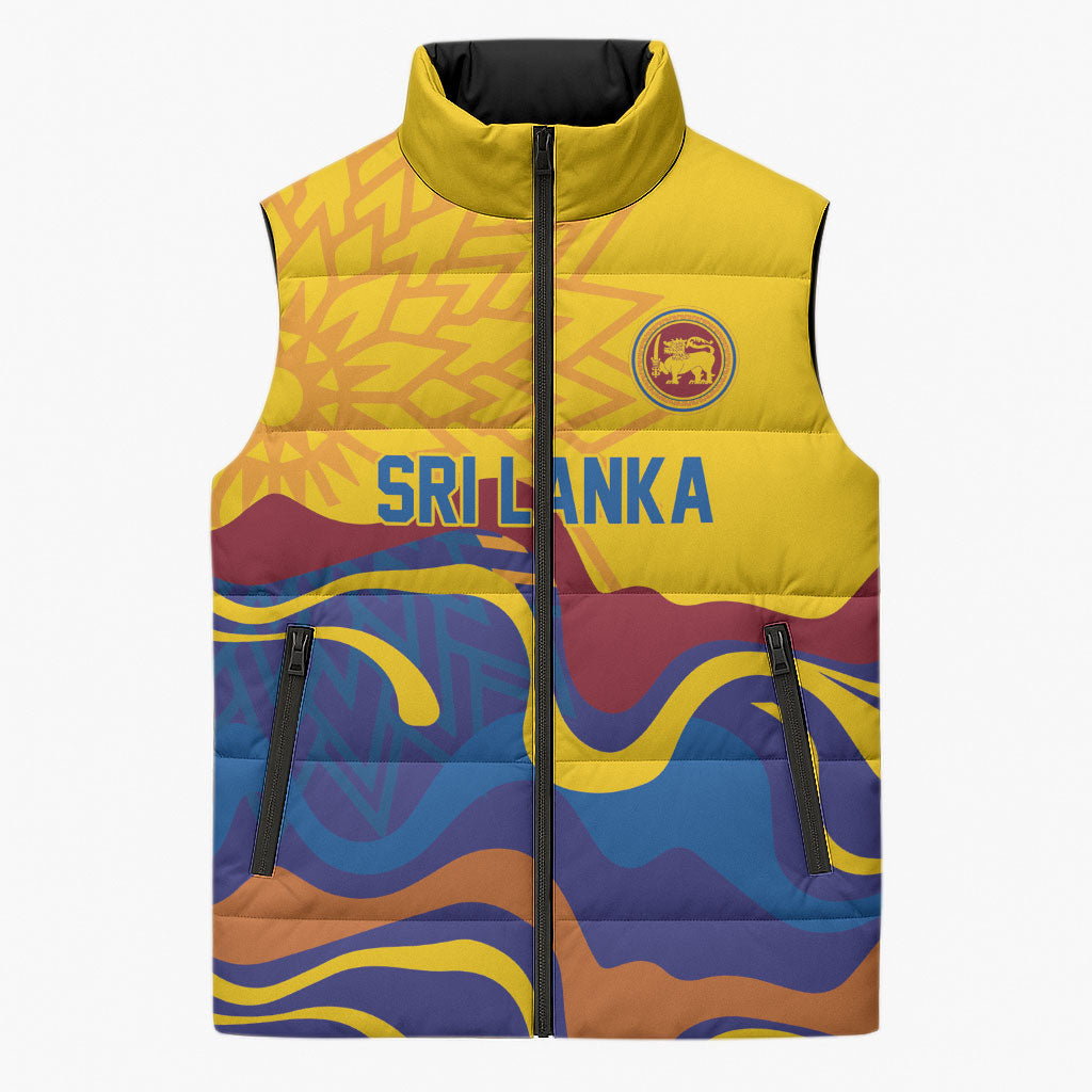 World Cricket Custom Sri Lanka Sleeveless Puffer Jacket Lion with Sword Api Dinamu!
