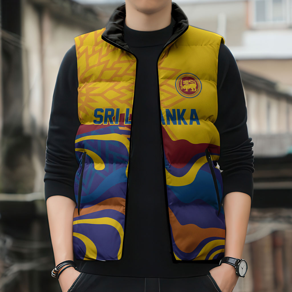 World Cricket Custom Sri Lanka Sleeveless Puffer Jacket Lion with Sword Api Dinamu!