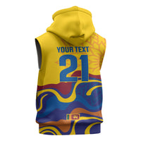 World Cricket Custom Sri Lanka Sleeveless Zip Hoodie Lion with Sword Api Dinamu!