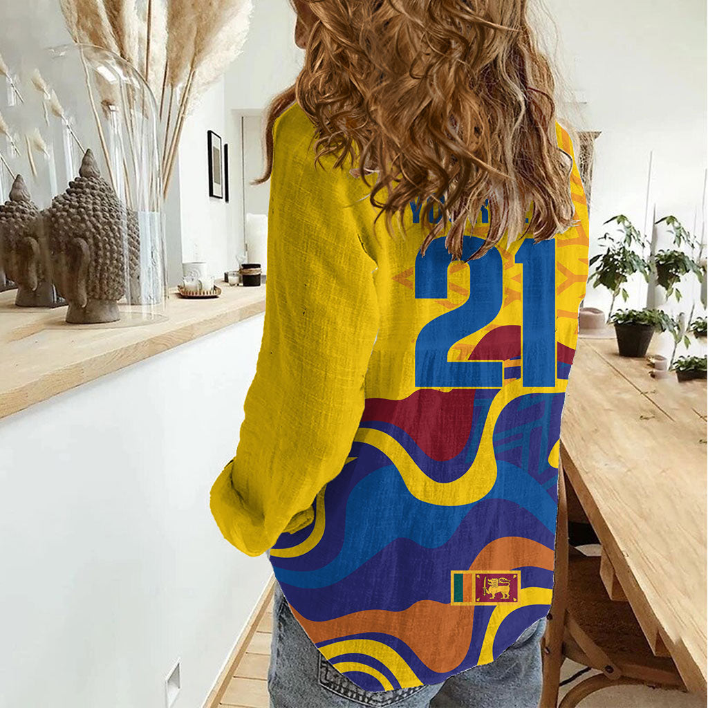 World Cricket Custom Sri Lanka Women Casual Shirt Lion with Sword Api Dinamu!