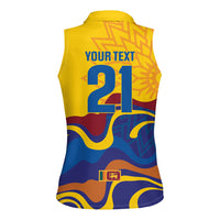 World Cricket Custom Sri Lanka Women Sleeveless Polo Shirt Lion with Sword Api Dinamu!