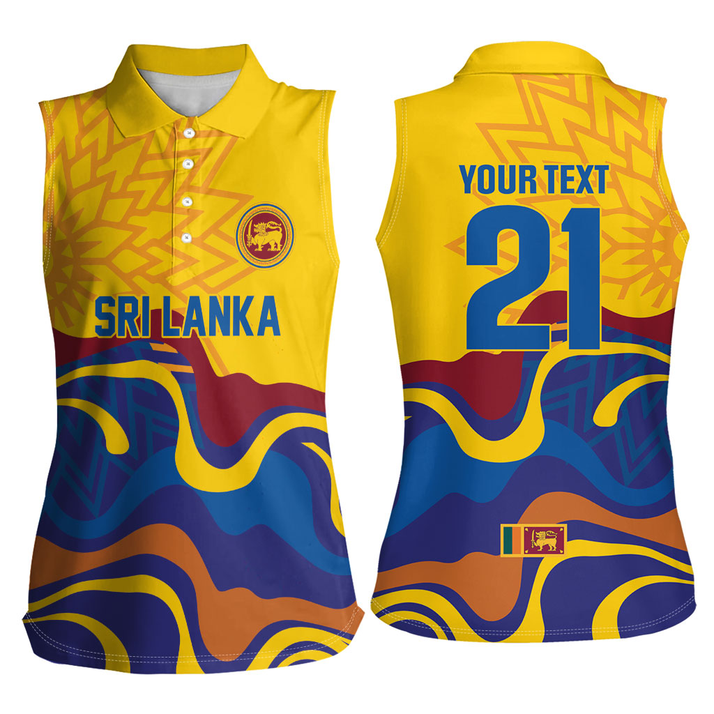 World Cricket Custom Sri Lanka Women Sleeveless Polo Shirt Lion with Sword Api Dinamu!