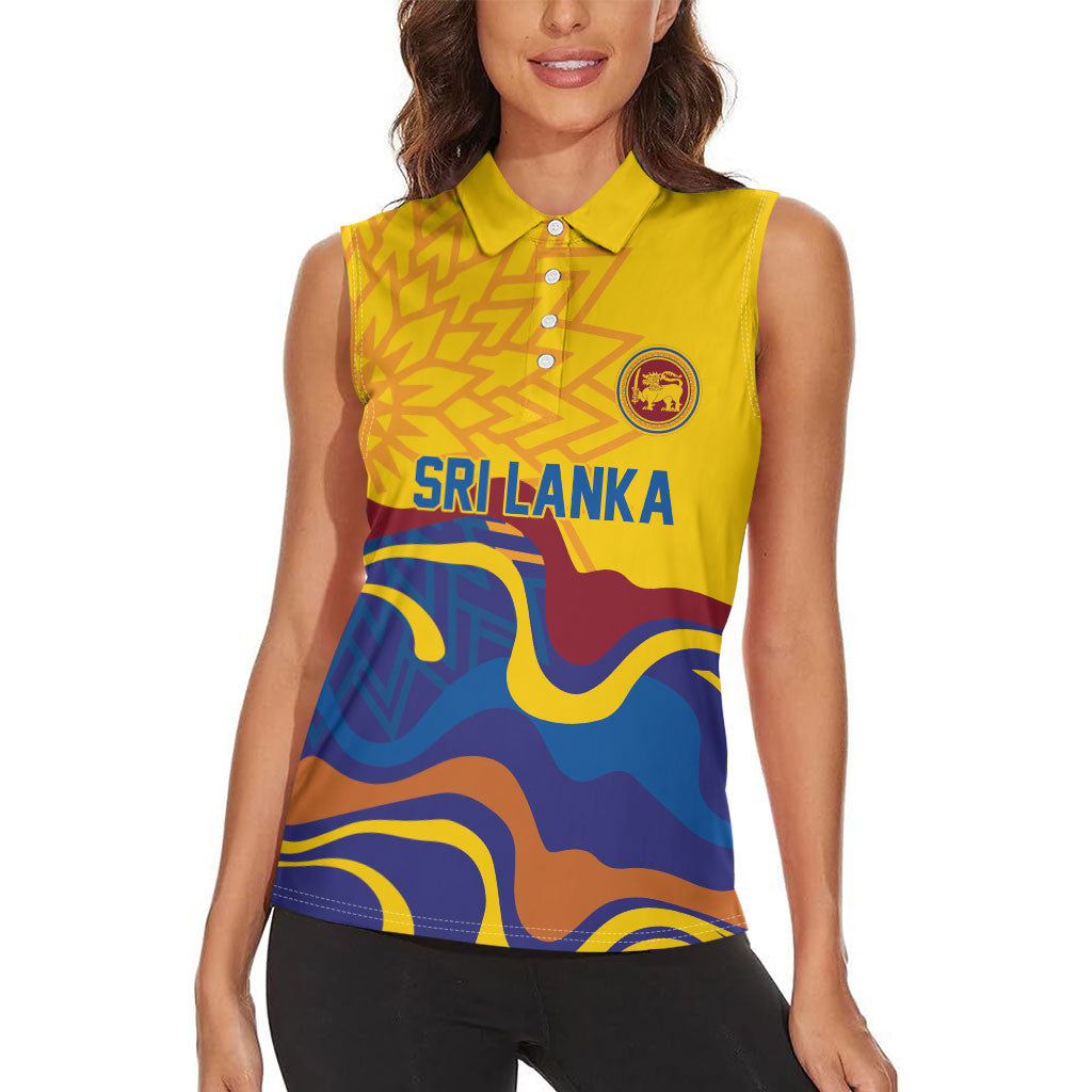 World Cricket Custom Sri Lanka Women Sleeveless Polo Shirt Lion with Sword Api Dinamu!