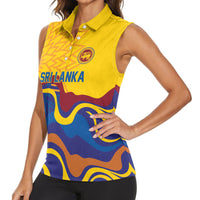 World Cricket Custom Sri Lanka Women Sleeveless Polo Shirt Lion with Sword Api Dinamu!