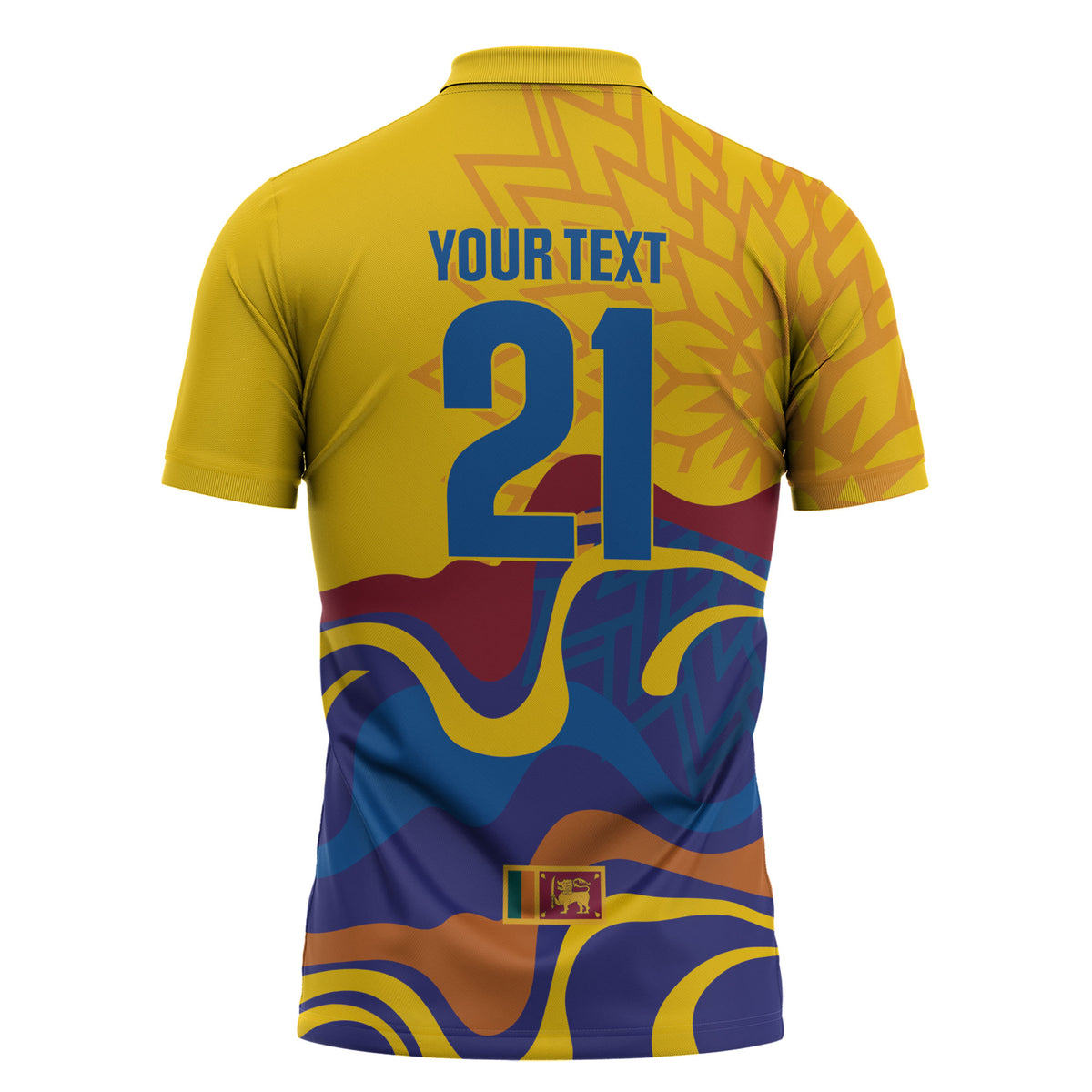 World Cricket Custom Sri Lanka Zipper Polo Shirt Lion with Sword Api Dinamu!