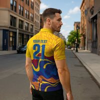 World Cricket Custom Sri Lanka Zipper Polo Shirt Lion with Sword Api Dinamu!