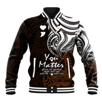 Your Matter Suicide Prevention Baseball Jacket Gold Polynesian Tribal LT9 - Wonder Print Shop