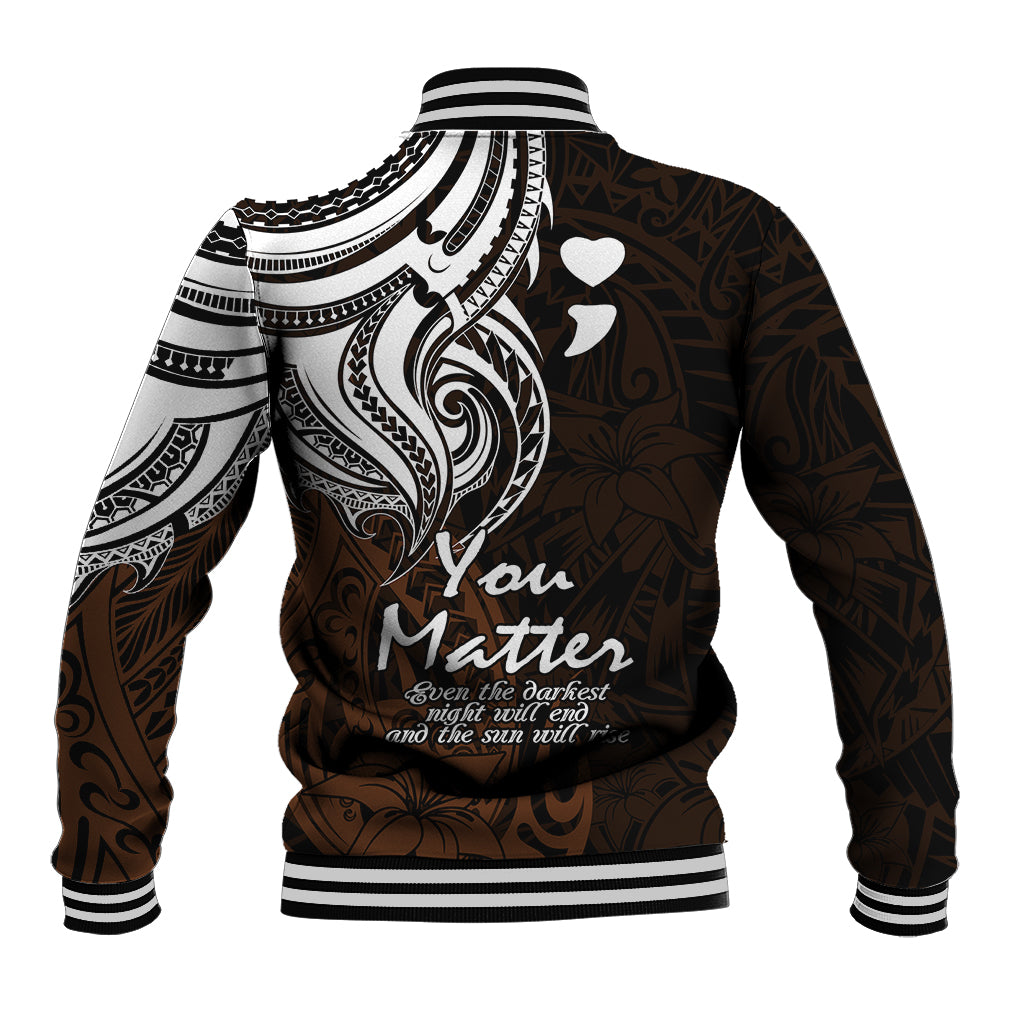 Your Matter Suicide Prevention Baseball Jacket Gold Polynesian Tribal LT9 - Wonder Print Shop