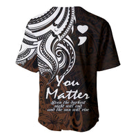 Your Matter Suicide Prevention Baseball Jersey Gold Polynesian Tribal LT9 - Wonder Print Shop