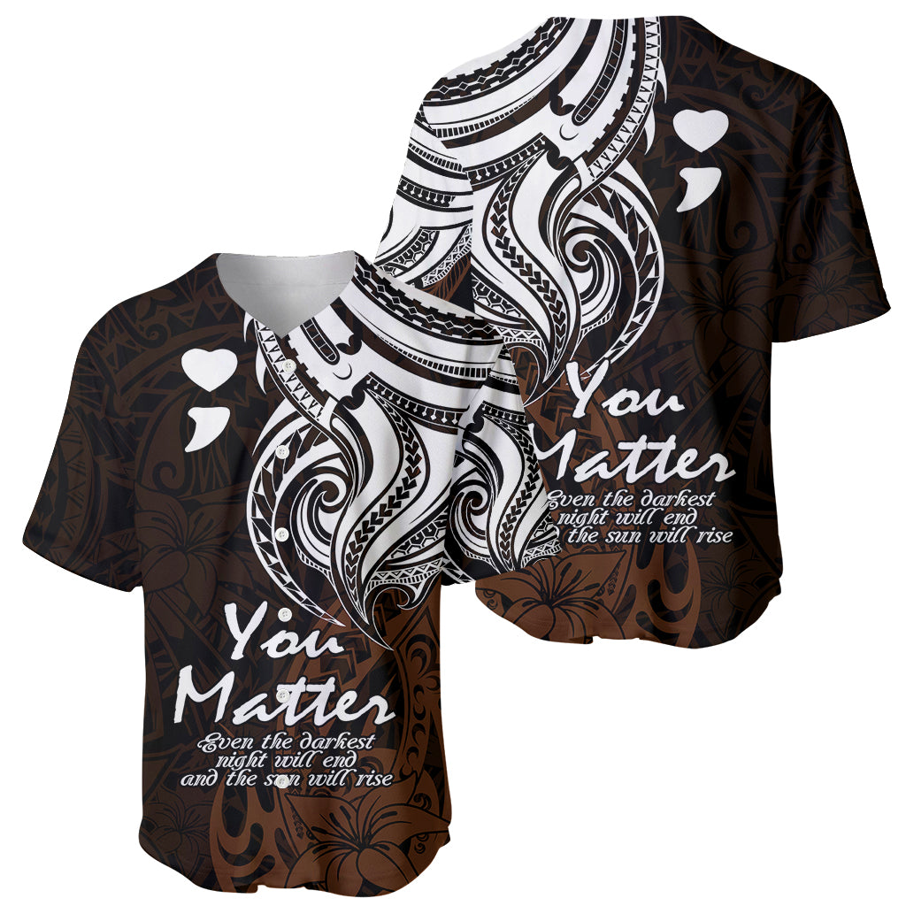 Your Matter Suicide Prevention Baseball Jersey Gold Polynesian Tribal LT9 - Wonder Print Shop