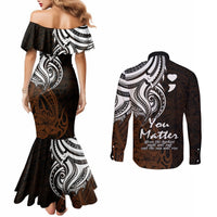 your-matter-suicide-prevention-couples-matching-mermaid-dress-and-long-sleeve-button-shirts-gold-polynesian-tribal