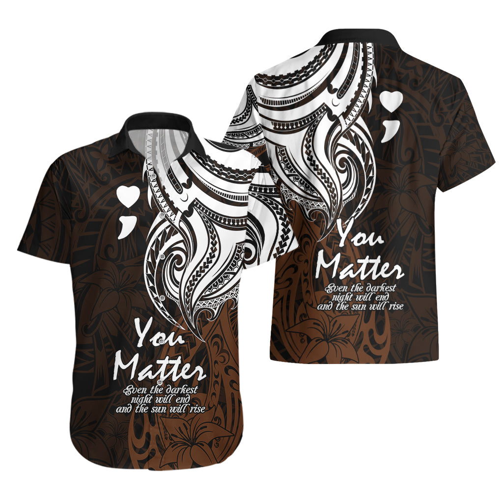 Your Matter Suicide Prevention Hawaiian Shirt Gold Polynesian Tribal - Wonder Print Shop
