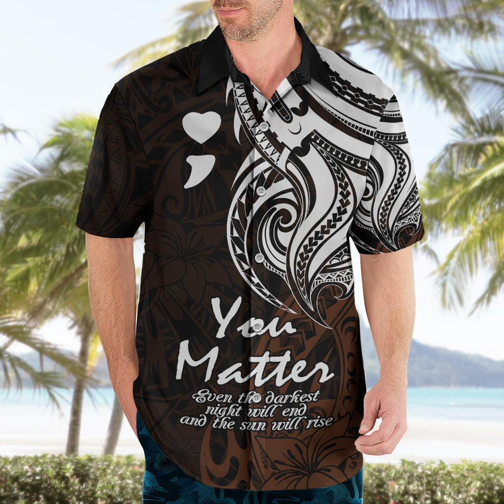 Your Matter Suicide Prevention Hawaiian Shirt Gold Polynesian Tribal - Wonder Print Shop