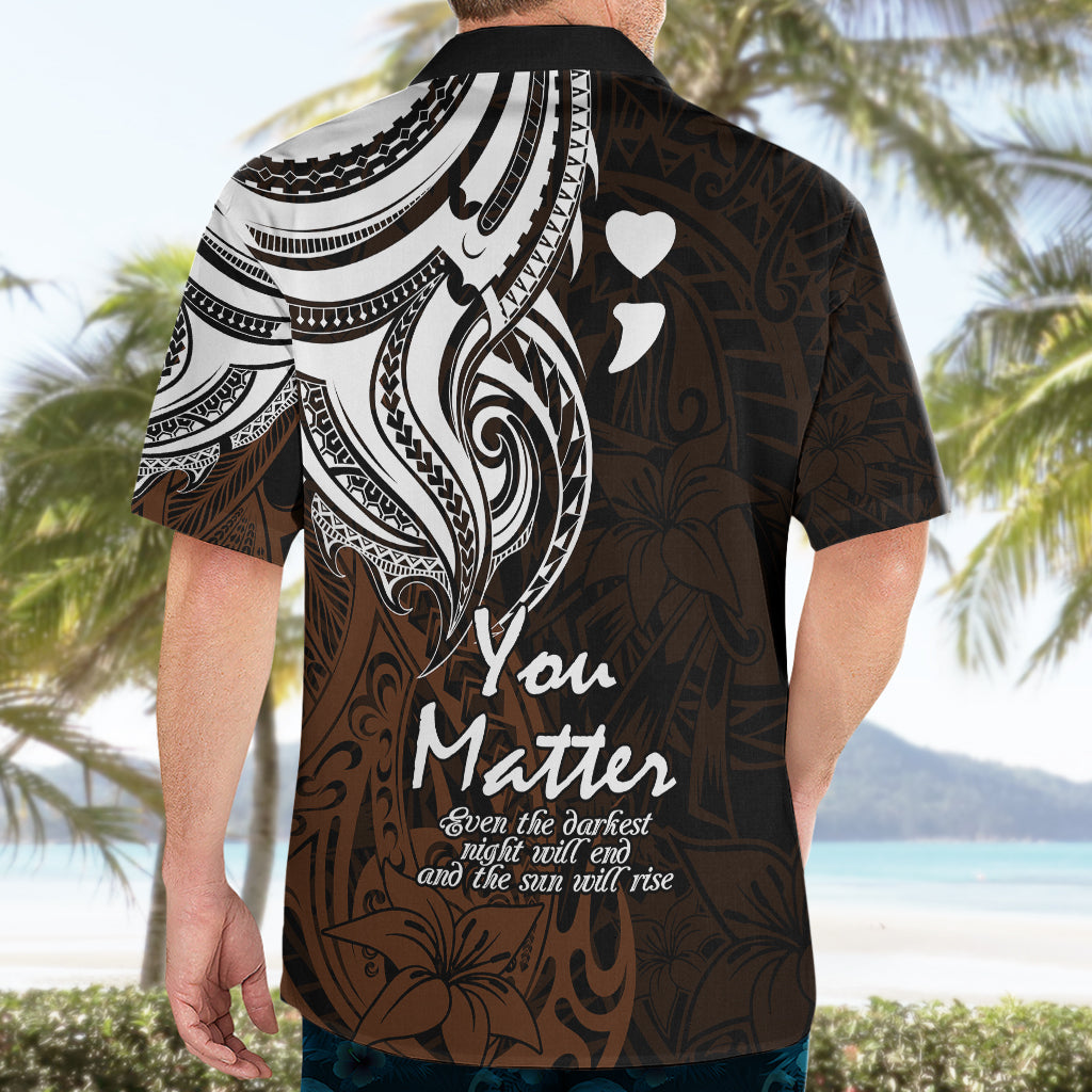 Your Matter Suicide Prevention Hawaiian Shirt Gold Polynesian Tribal - Wonder Print Shop