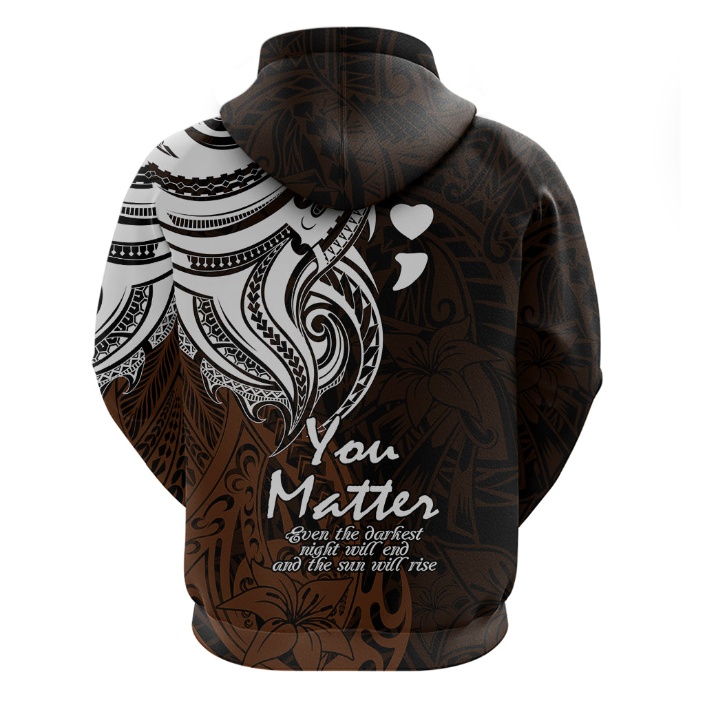 Your Matter Suicide Prevention Hoodie Gold Polynesian Tribal - Wonder Print Shop