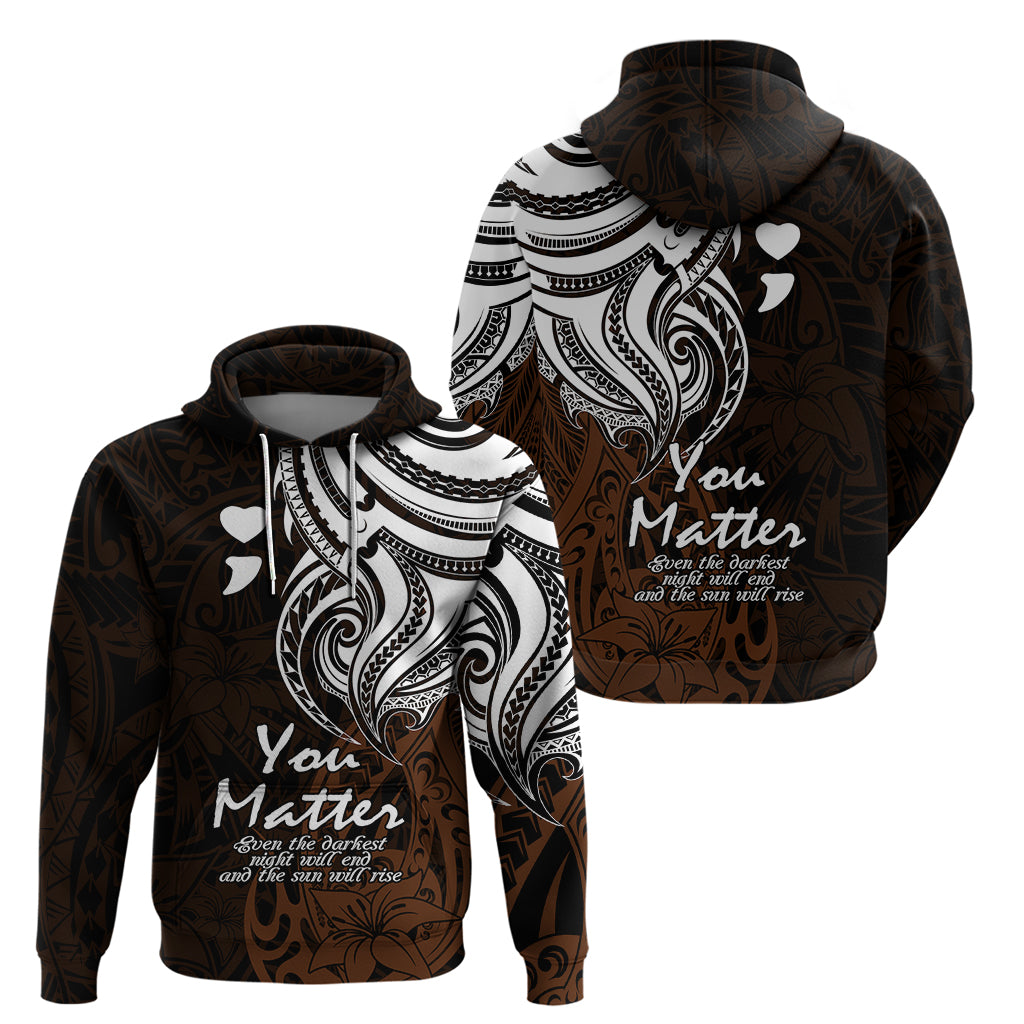 Your Matter Suicide Prevention Hoodie Gold Polynesian Tribal - Wonder Print Shop