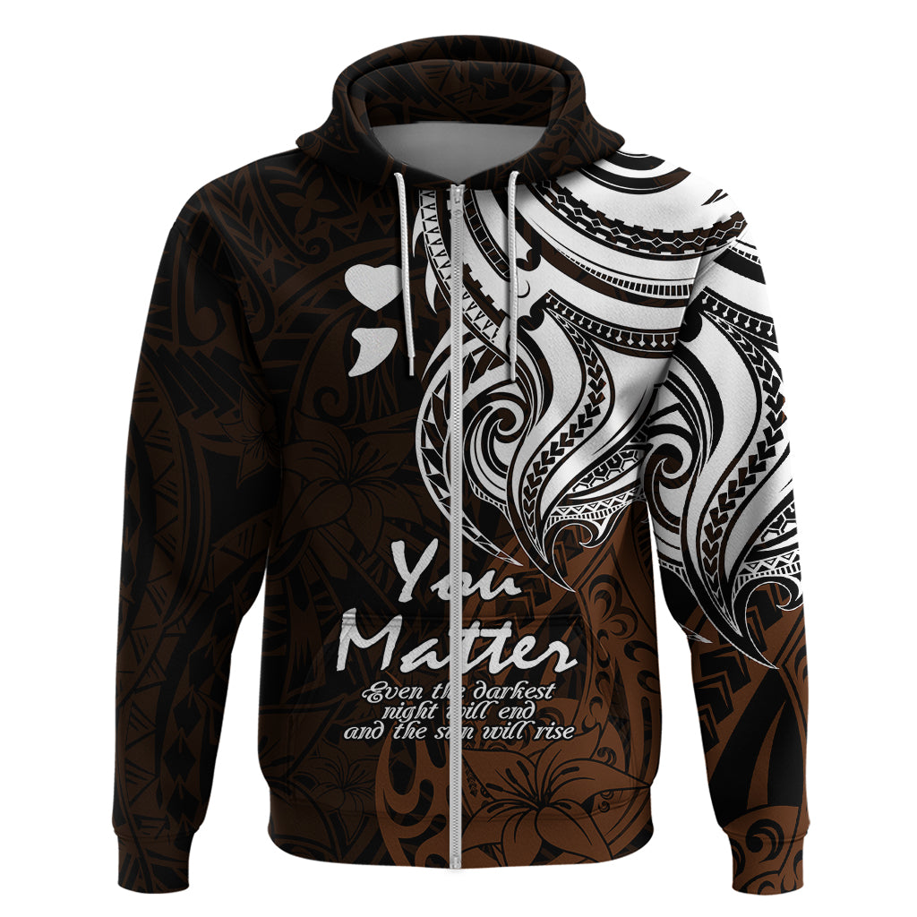 Your Matter Suicide Prevention Hoodie Gold Polynesian Tribal - Wonder Print Shop