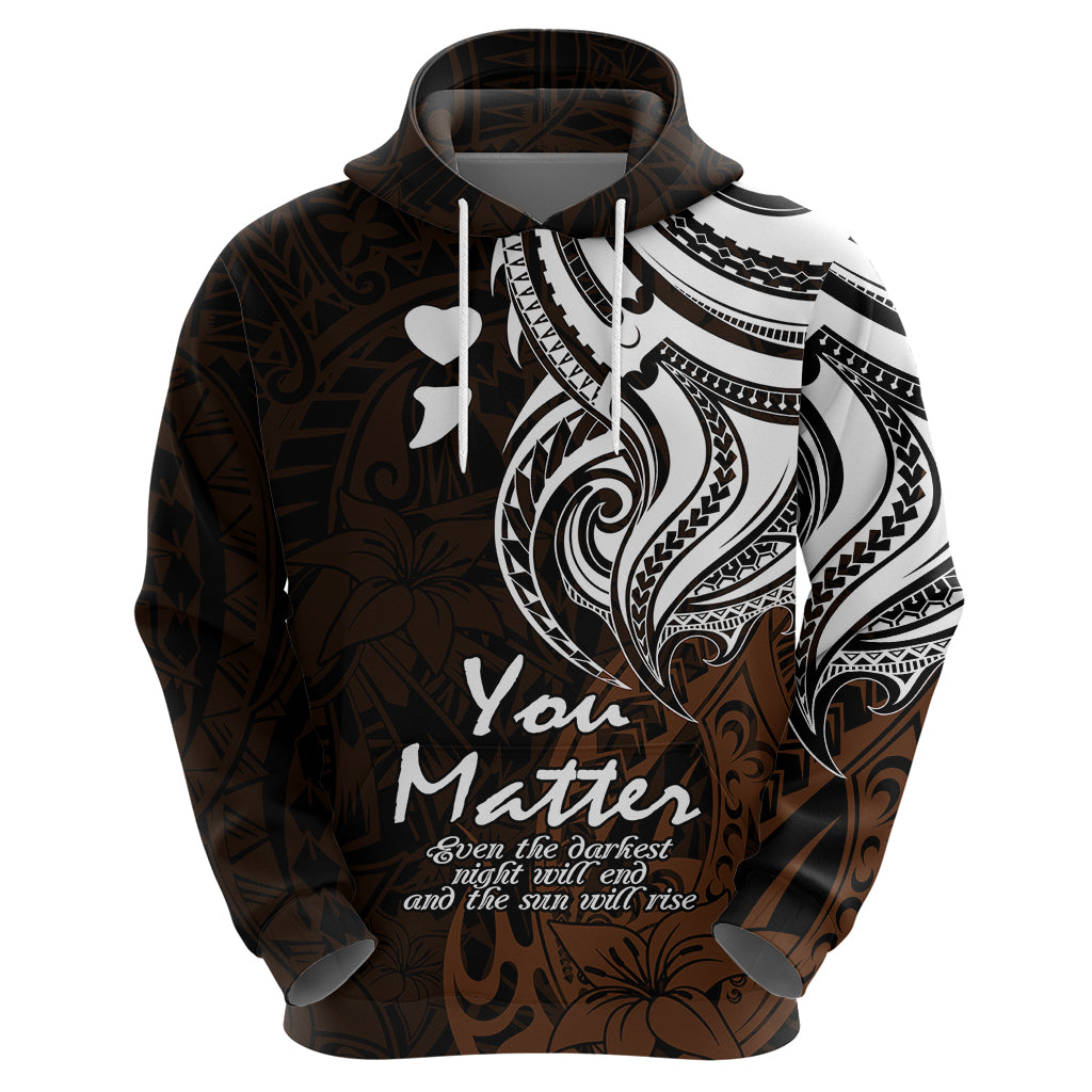 Your Matter Suicide Prevention Hoodie Gold Polynesian Tribal - Wonder Print Shop