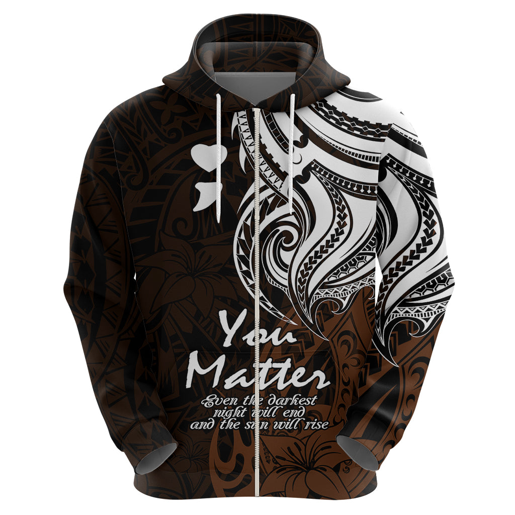 Your Matter Suicide Prevention Hoodie Gold Polynesian Tribal - Wonder Print Shop