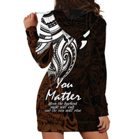 Your Matter Suicide Prevention Hoodie Dress Gold Polynesian Tribal - Wonder Print Shop