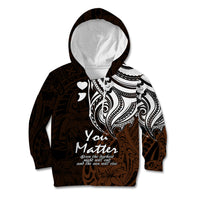 Your Matter Suicide Prevention Kid Hoodie Gold Polynesian Tribal - Wonder Print Shop