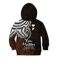 Your Matter Suicide Prevention Kid Hoodie Gold Polynesian Tribal - Wonder Print Shop
