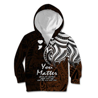 Your Matter Suicide Prevention Kid Hoodie Gold Polynesian Tribal - Wonder Print Shop