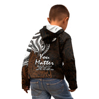 Your Matter Suicide Prevention Kid Hoodie Gold Polynesian Tribal - Wonder Print Shop