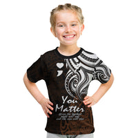 Your Matter Suicide Prevention Kid T Shirt Gold Polynesian Tribal - Wonder Print Shop