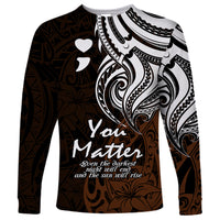 Your Matter Suicide Prevention Long Sleeve Shirt Gold Polynesian Tribal - Wonder Print Shop