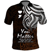 Your Matter Suicide Prevention Polo Shirt Gold Polynesian Tribal - Wonder Print Shop