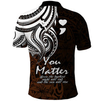 Your Matter Suicide Prevention Polo Shirt Gold Polynesian Tribal - Wonder Print Shop