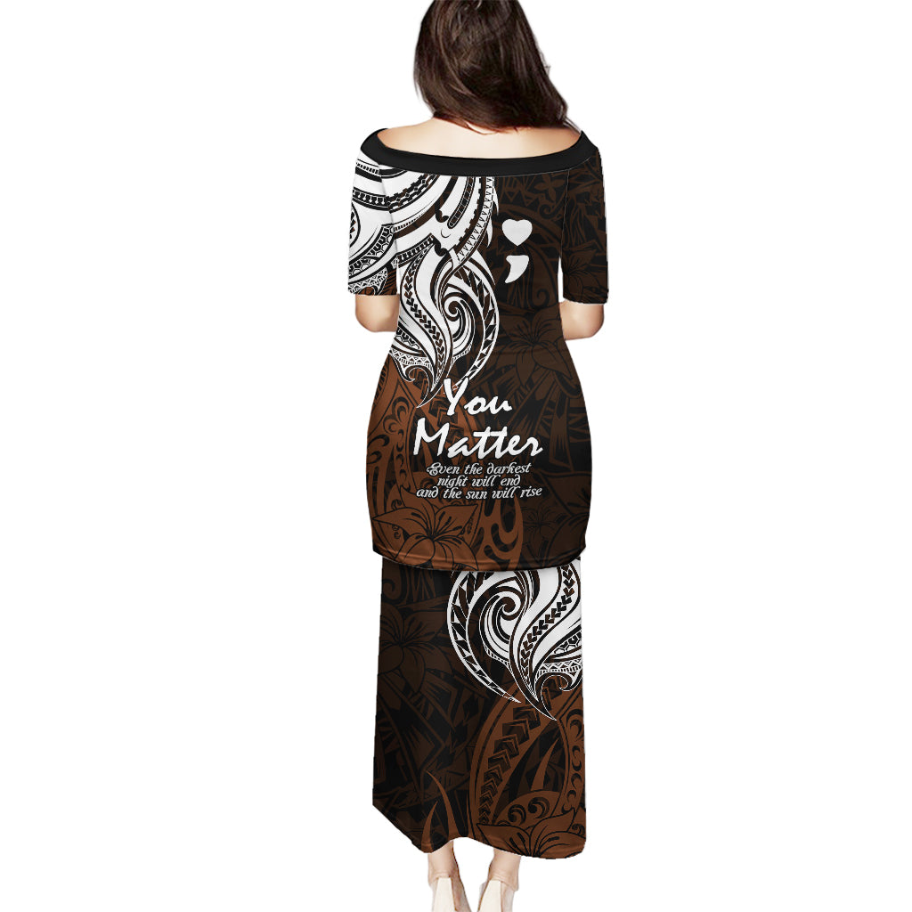 Your Matter Suicide Prevention Puletasi Gold Polynesian Tribal - Wonder Print Shop