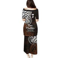 Your Matter Suicide Prevention Puletasi Gold Polynesian Tribal - Wonder Print Shop