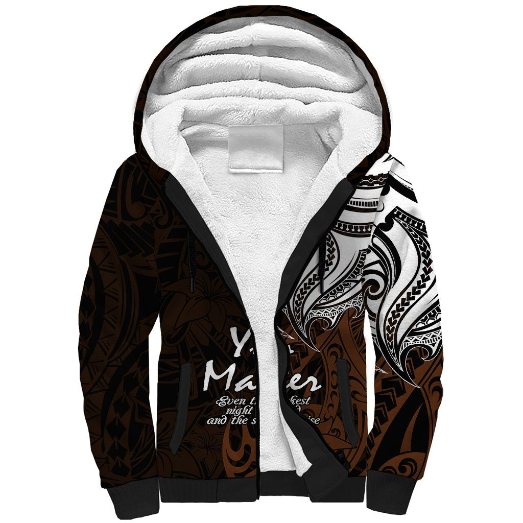Your Matter Suicide Prevention Sherpa Hoodie Gold Polynesian Tribal - Wonder Print Shop