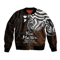 Your Matter Suicide Prevention Sleeve Zip Bomber Jacket Gold Polynesian Tribal - Wonder Print Shop