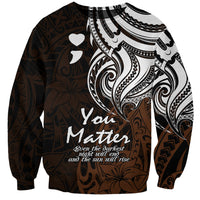 Your Matter Suicide Prevention Sweatshirt Gold Polynesian Tribal - Wonder Print Shop