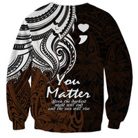 Your Matter Suicide Prevention Sweatshirt Gold Polynesian Tribal - Wonder Print Shop