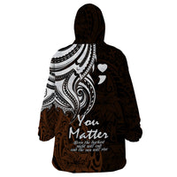 Your Matter Suicide Prevention Wearable Blanket Hoodie Gold Polynesian Tribal - Wonder Print Shop