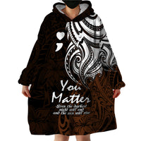 Your Matter Suicide Prevention Wearable Blanket Hoodie Gold Polynesian Tribal - Wonder Print Shop