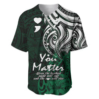 Your Matter Suicide Prevention Baseball Jersey Green Polynesian Tribal LT9 - Wonder Print Shop