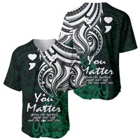 Your Matter Suicide Prevention Baseball Jersey Green Polynesian Tribal LT9 - Wonder Print Shop