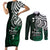 Your Matter Suicide Prevention Couples Matching Short Sleeve Bodycon Dress and Long Sleeve Button Shirts Green Polynesian Tribal LT9 - Wonder Print Shop