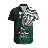 Your Matter Suicide Prevention Hawaiian Shirt Green Polynesian Tribal - Wonder Print Shop