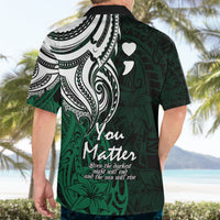 Your Matter Suicide Prevention Hawaiian Shirt Green Polynesian Tribal - Wonder Print Shop