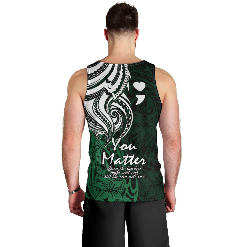 your-matter-suicide-prevention-men-tank-top-green-polynesian-tribal